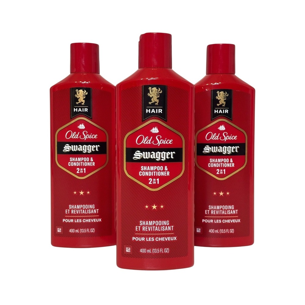 Old Spice Swagger 2 in 1 Shampoo & Conditioner 13.5 fl oz 3 Pack Men's Hair Care